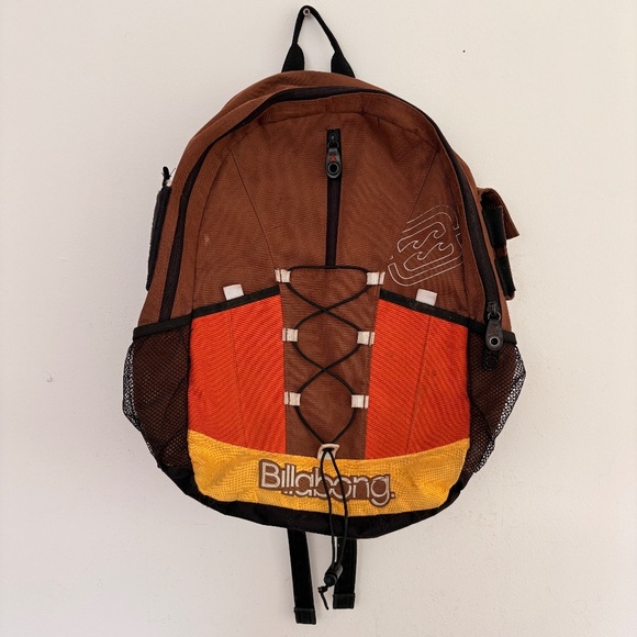 VINTAGE Y2K BILLABON Backpack bag surfer schoolbag side pockets - Picture 1 of 6